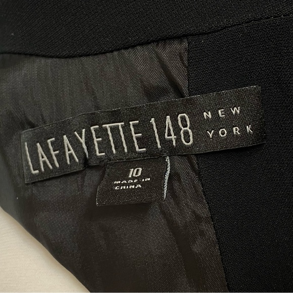 LAFAYETTE 148 NEW YORK black cowl neck sleeveless back button up midi dress - Picture 9 of 11